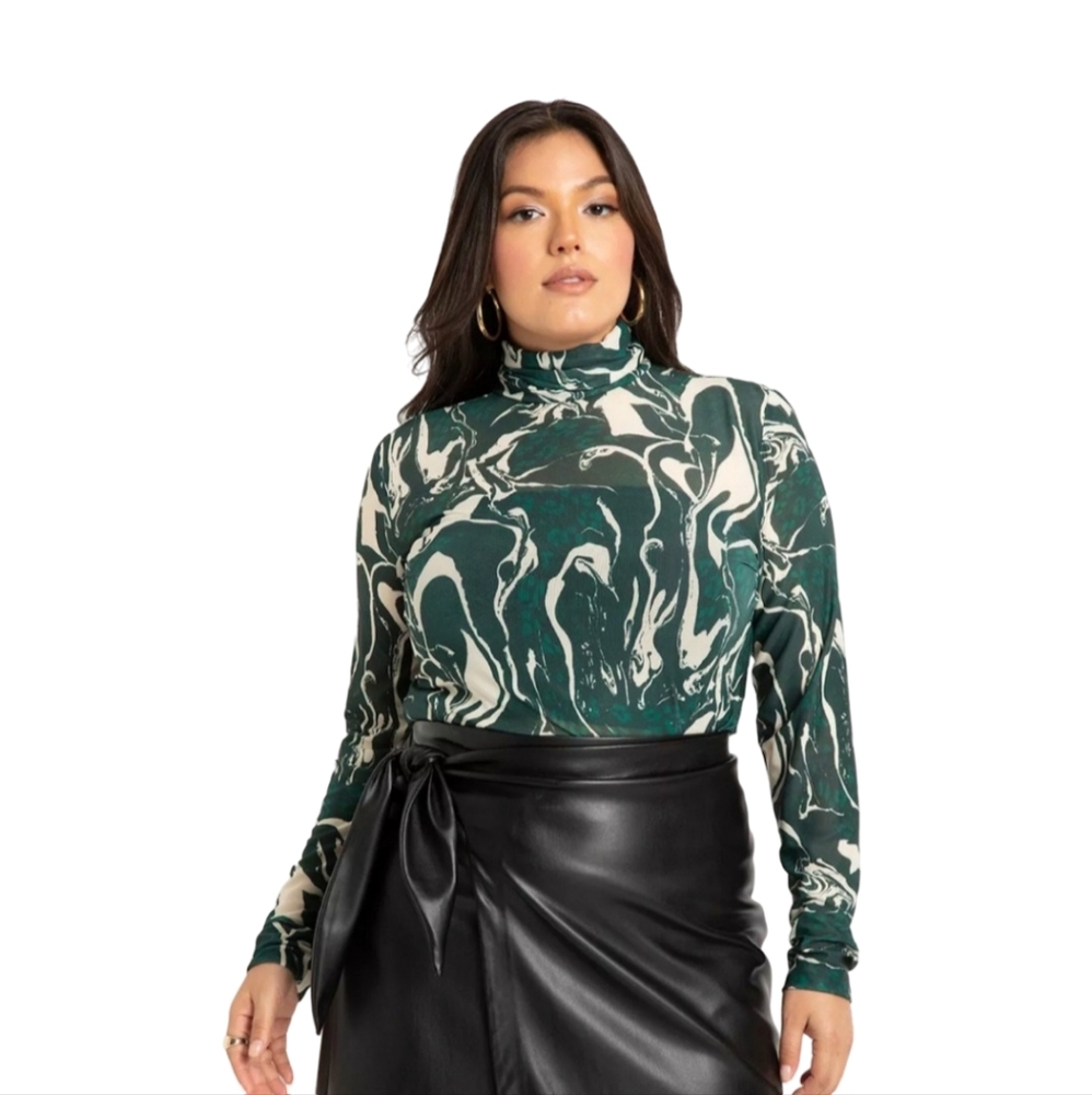 ELOQII Sheer Blouse.